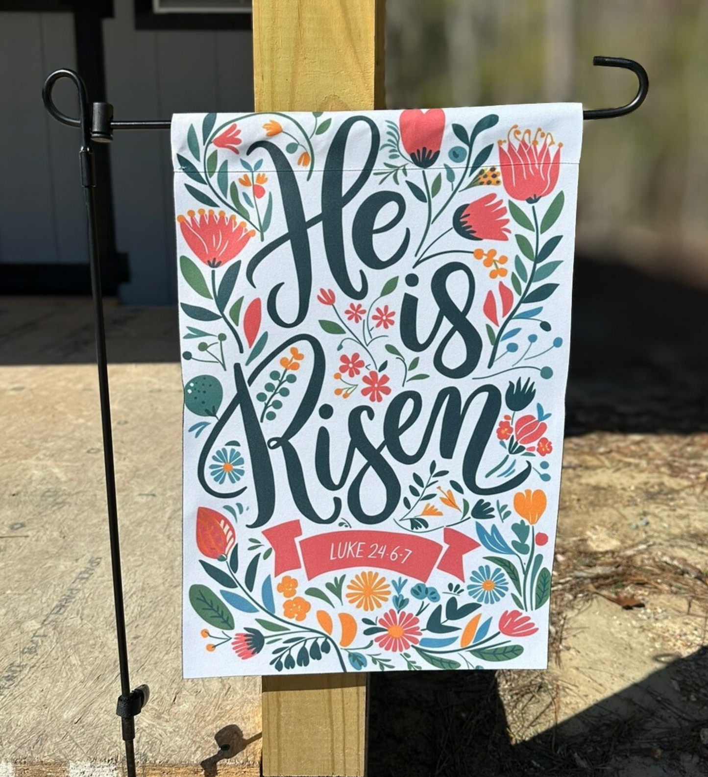 He Is Risen Garden Flag