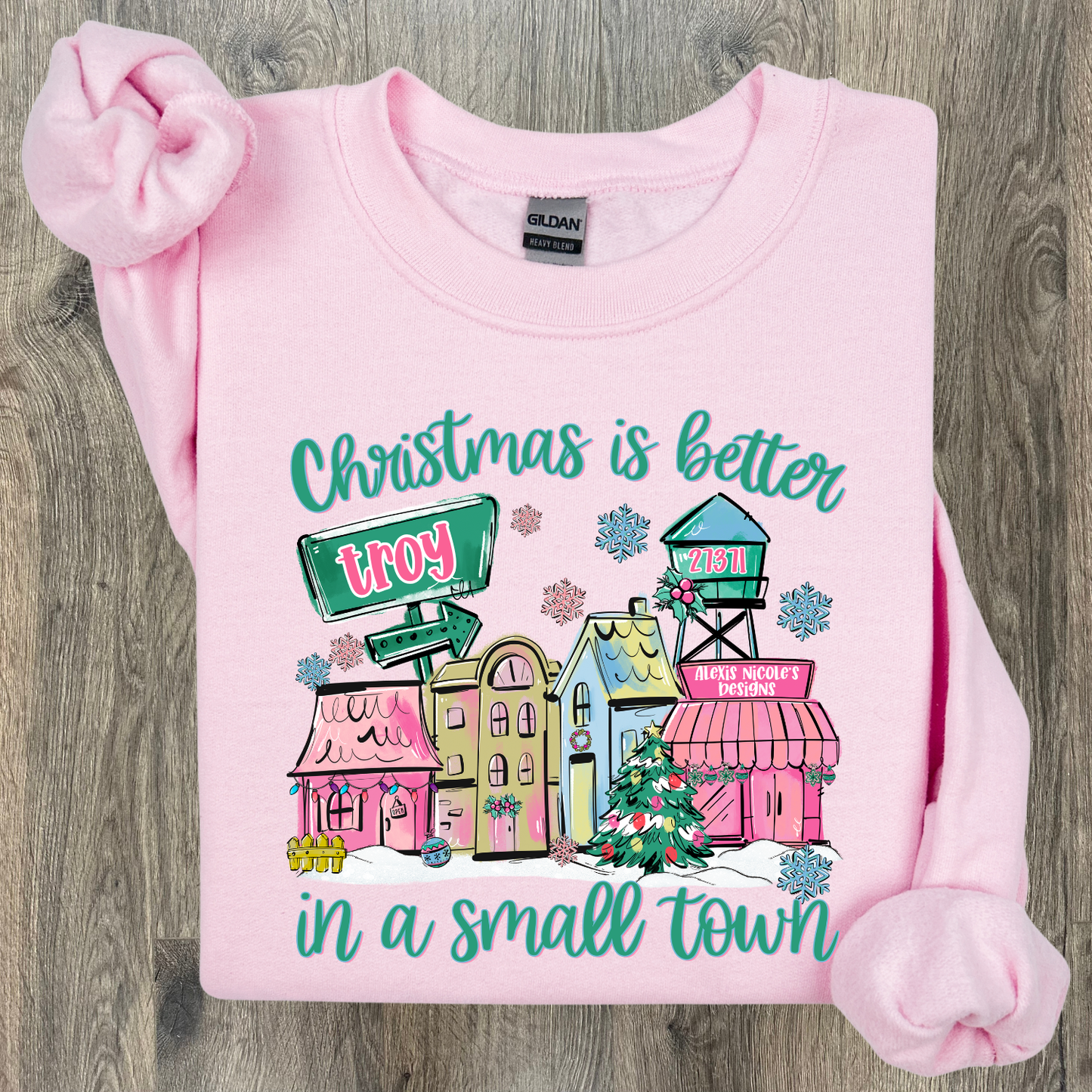 Alexis Nicole's Designs-Small Town Christmas Sweatshirt