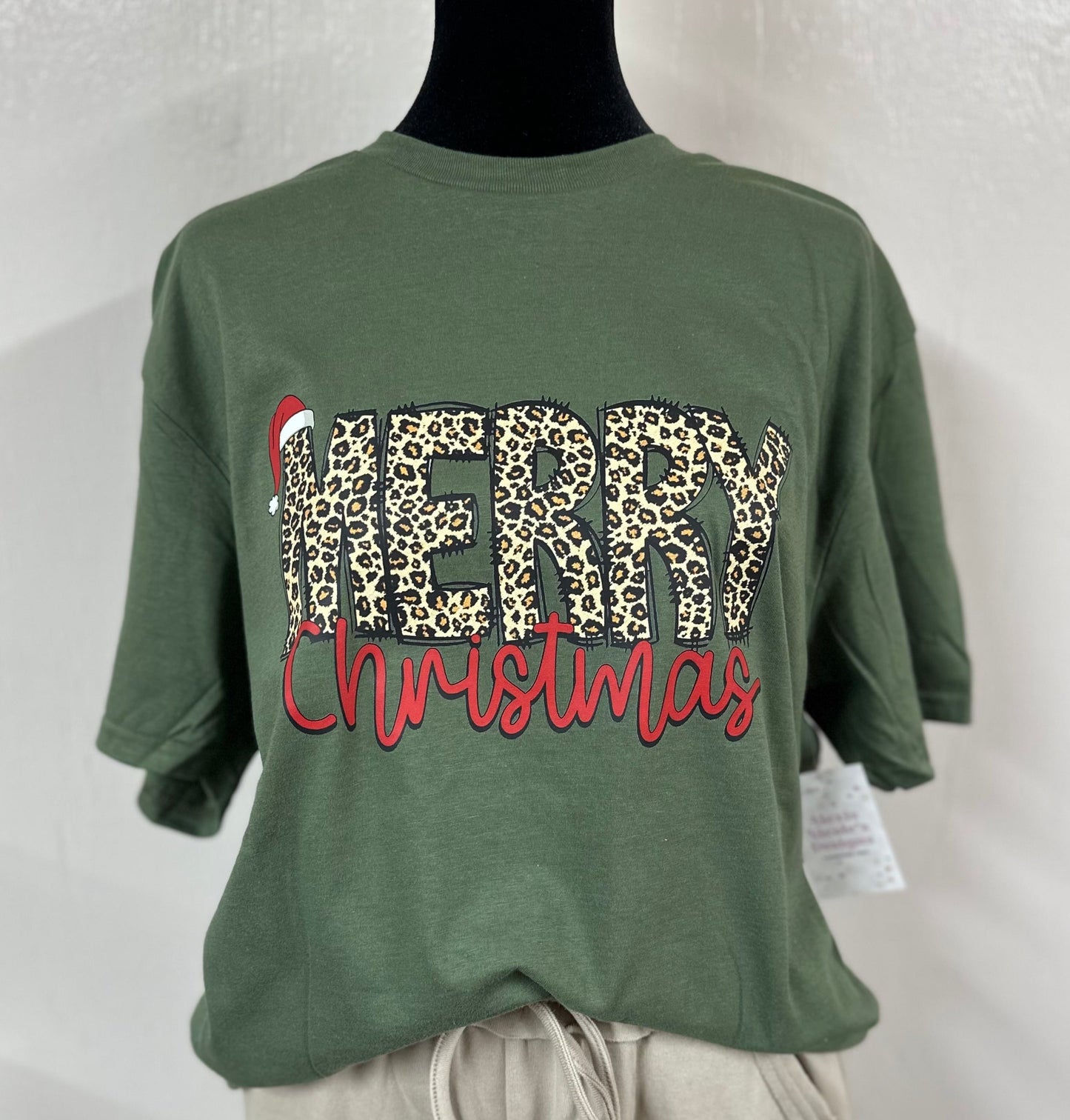 Leopard Merry Christmas Short Sleeve