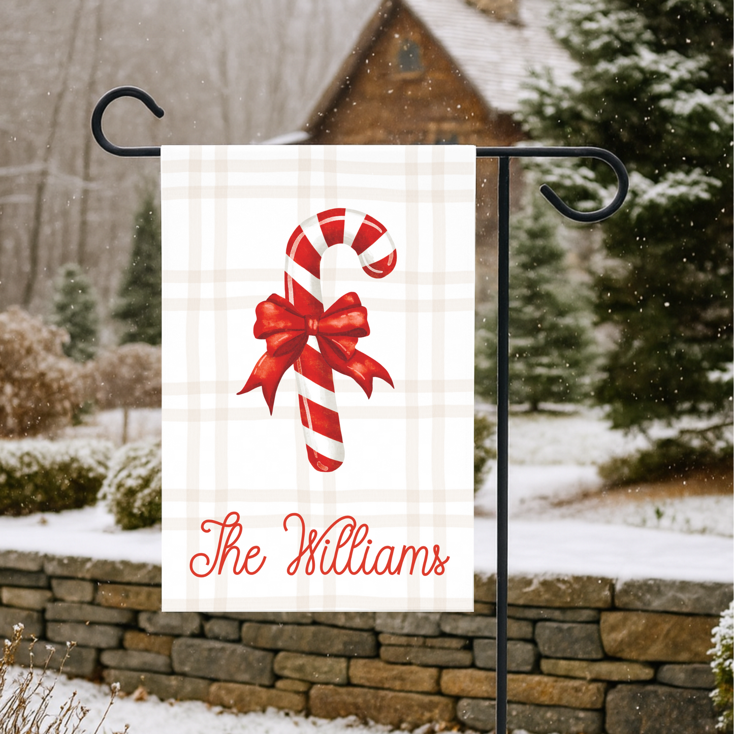 Candy Cane Garden Flag