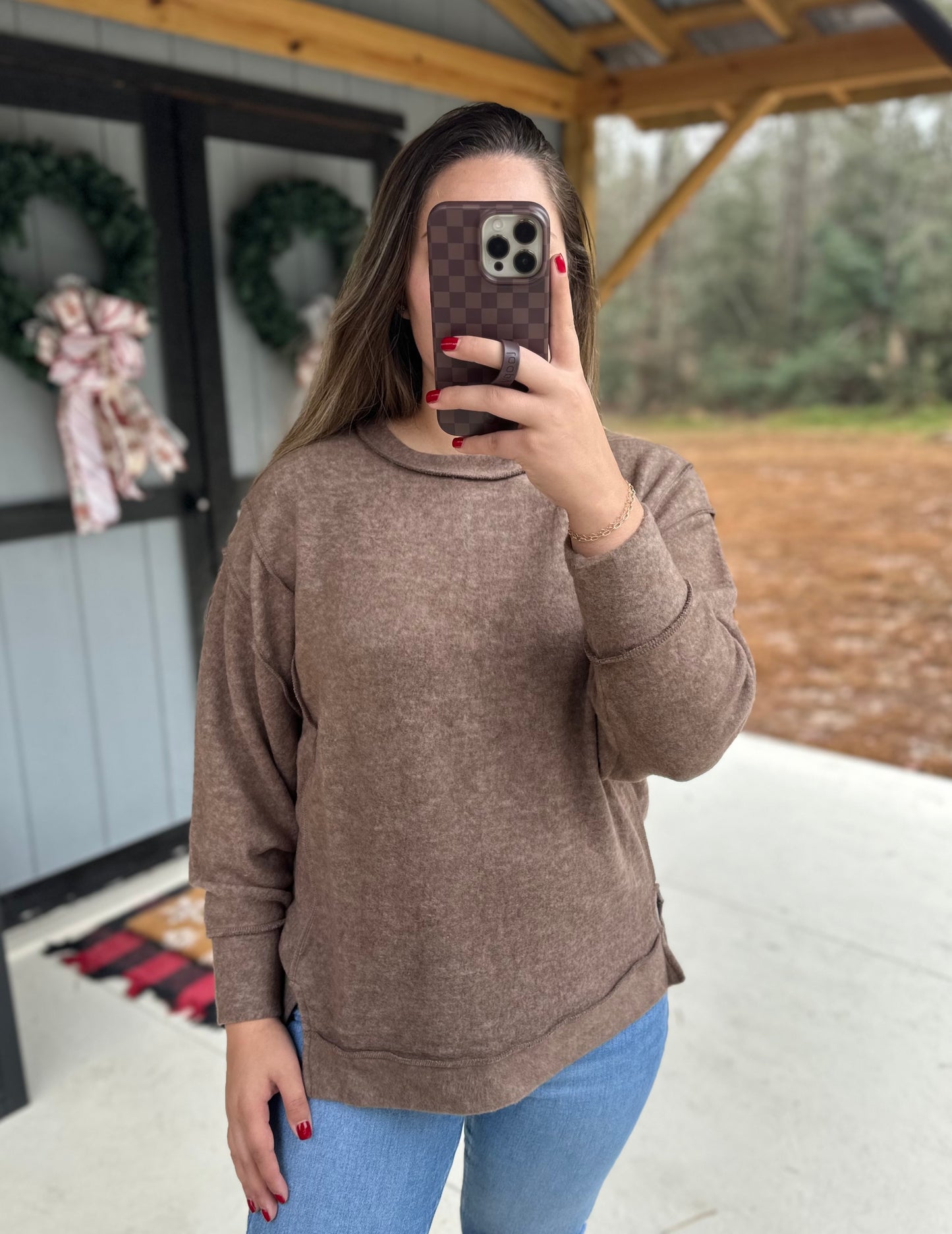 Zenana Brushed Melange Oversized Sweater