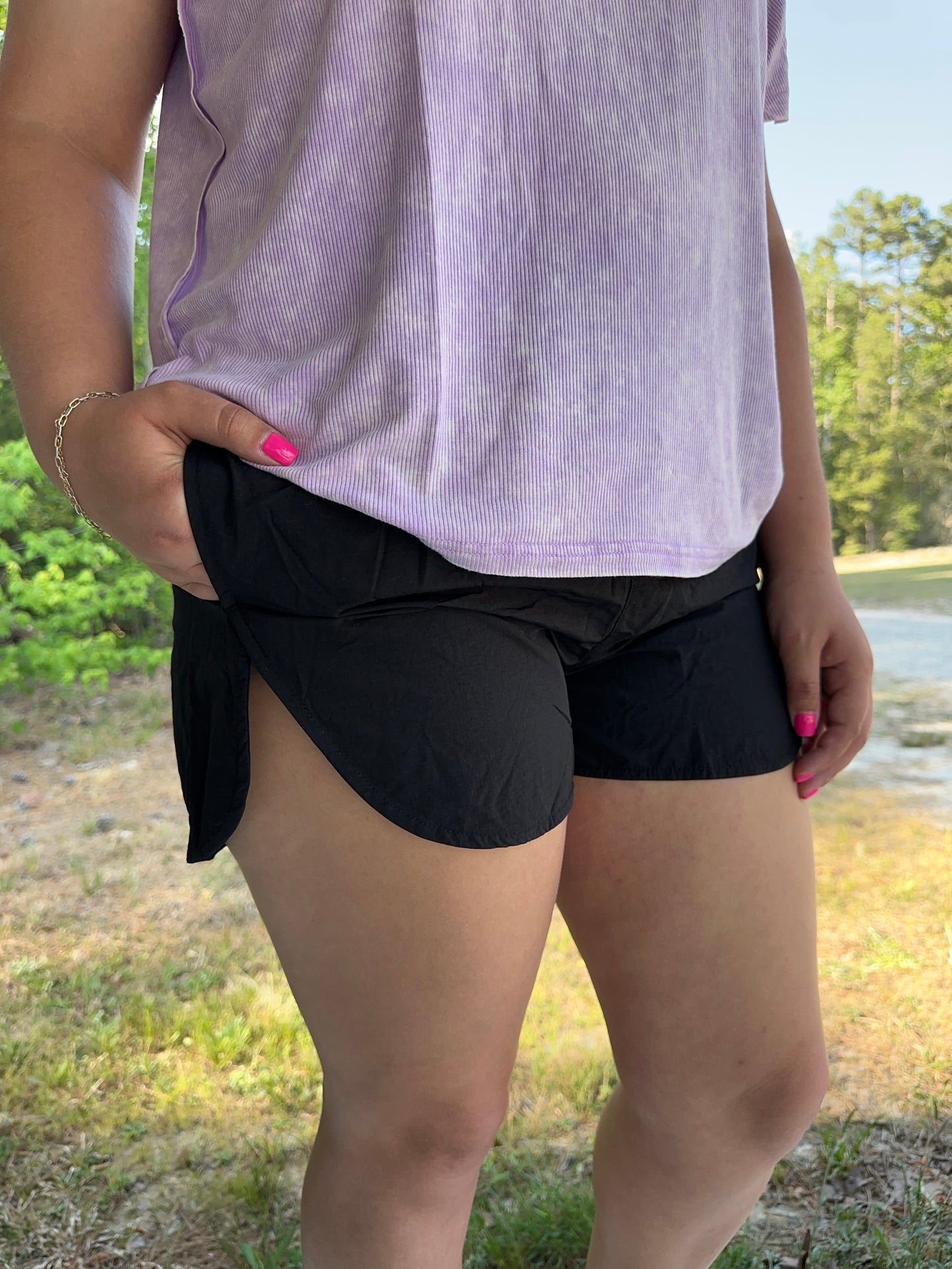 Windbreaker Smocked Waistband Shorts-3 Color Options