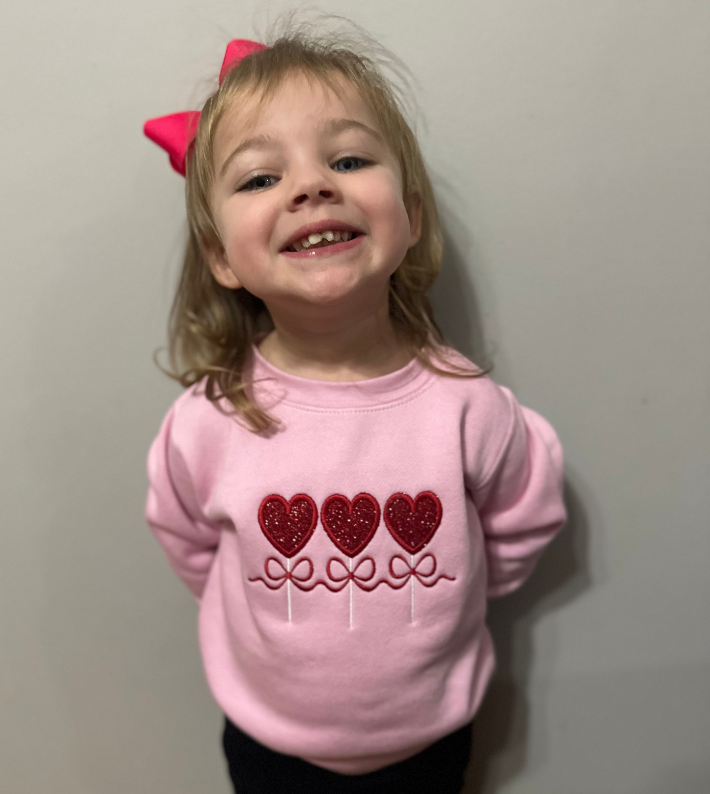 Embroidered Glitter Heart Sucker Sweatshirt