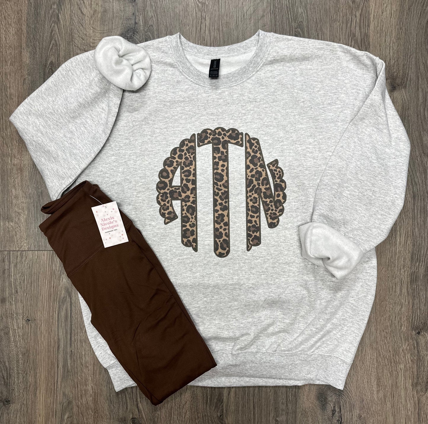 Brown Leopard Monogram Sweatshirt