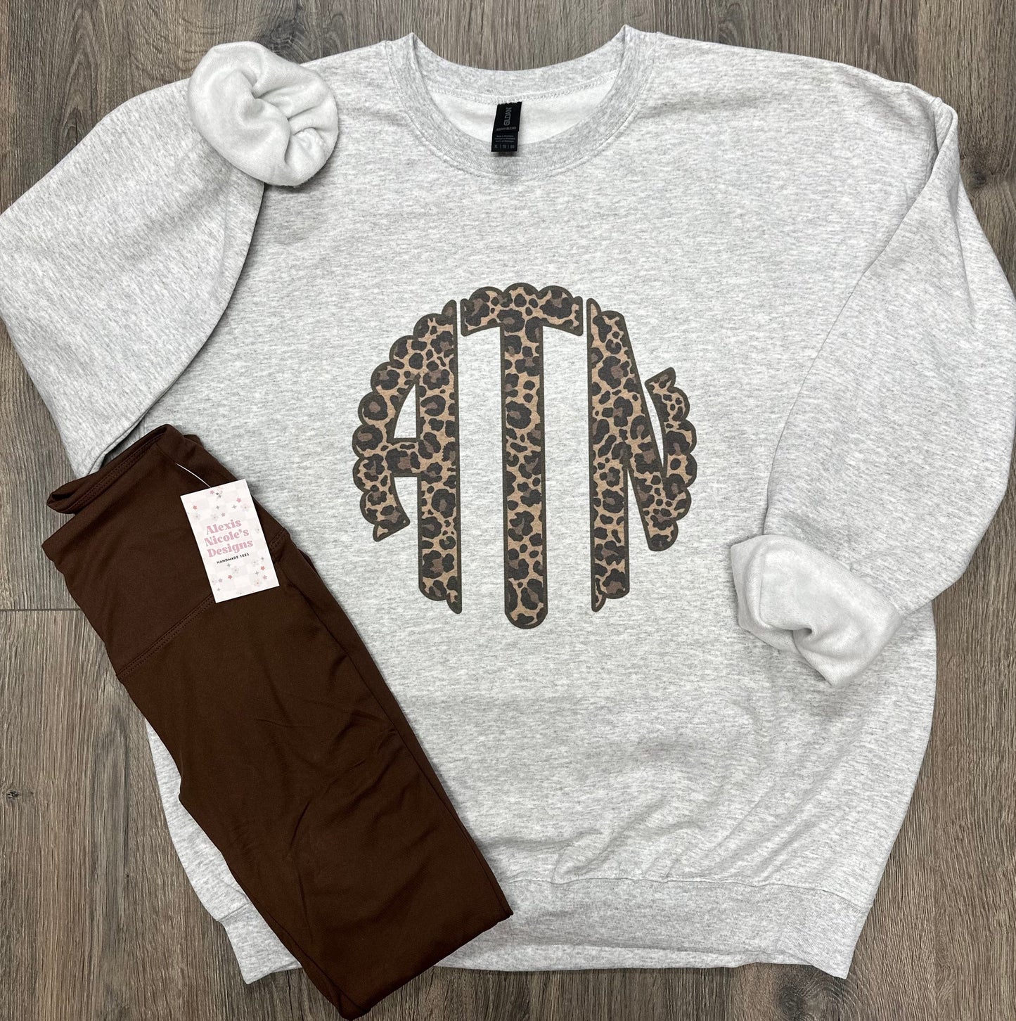 Brown Leopard Monogram Sweatshirt