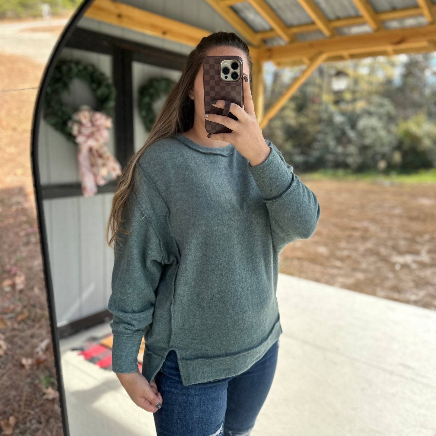 Zenana Brushed Melange Oversized Sweater