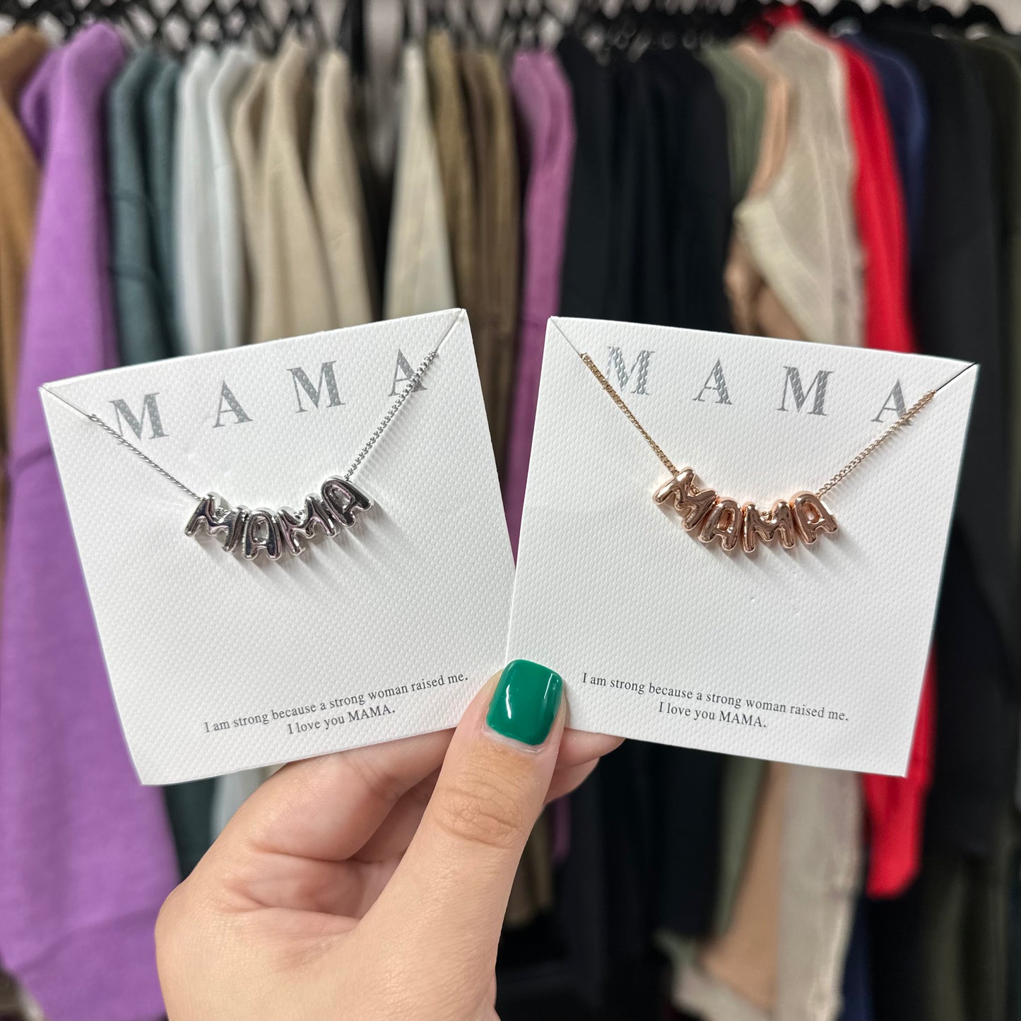 Bubble Letter Mama Necklace