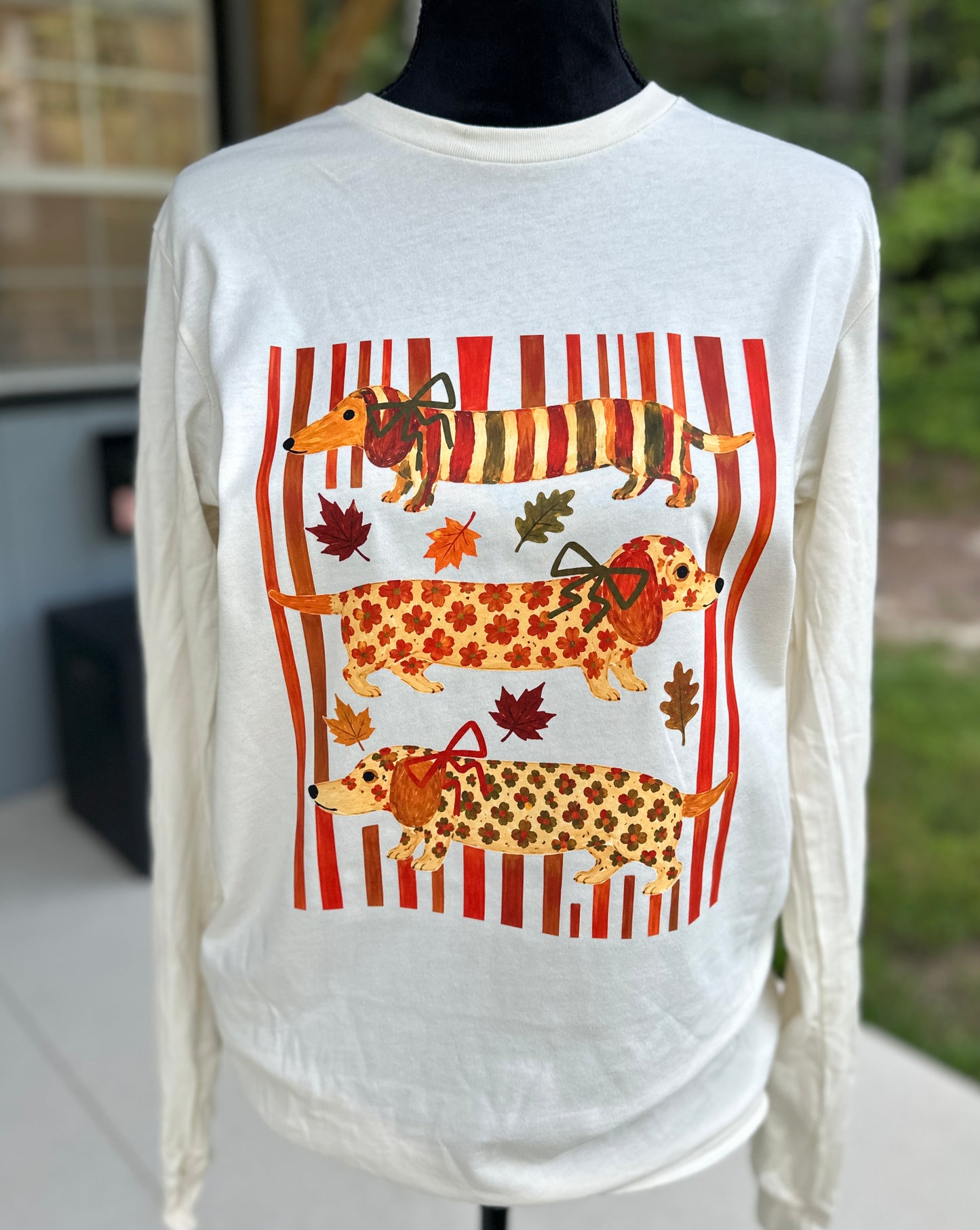 Fall Dachshunds & Stripes Shirt