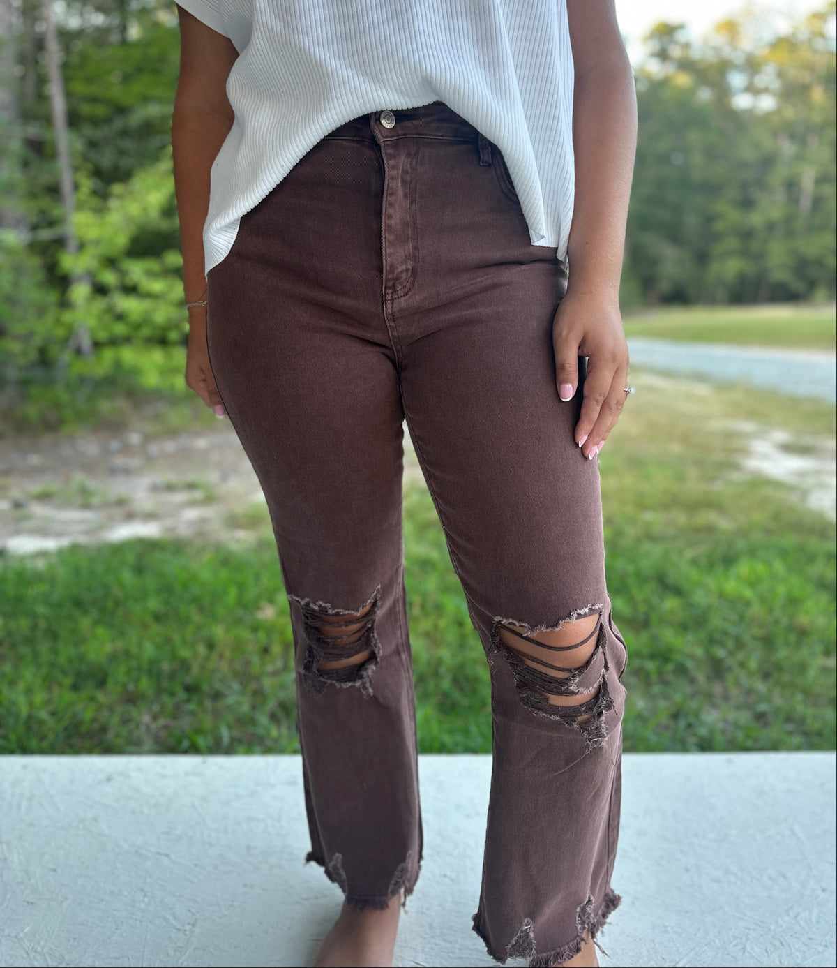 Dark Brown High Waisted Jeans