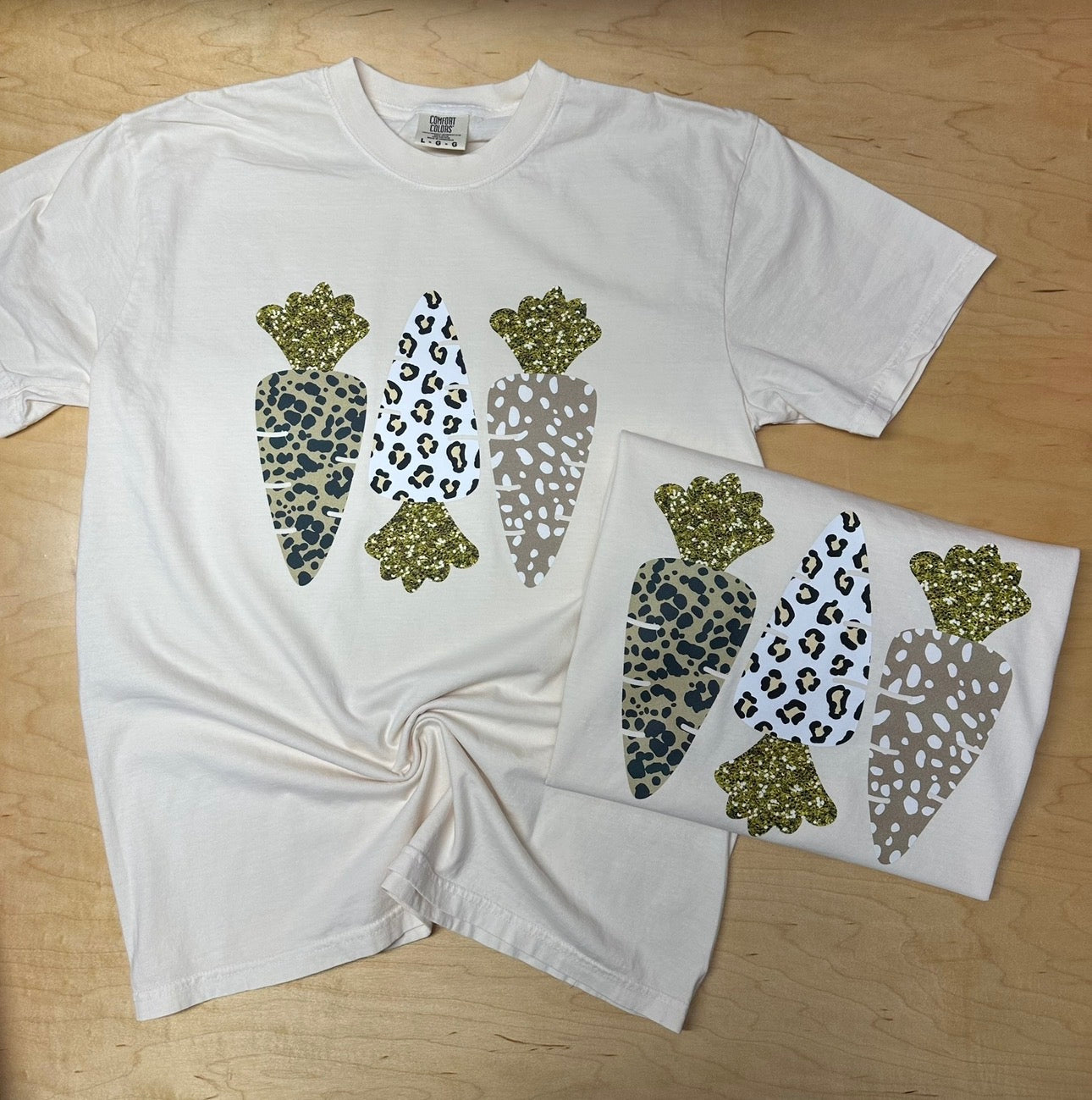 Leopard & Glitter Carrots Short Sleeve