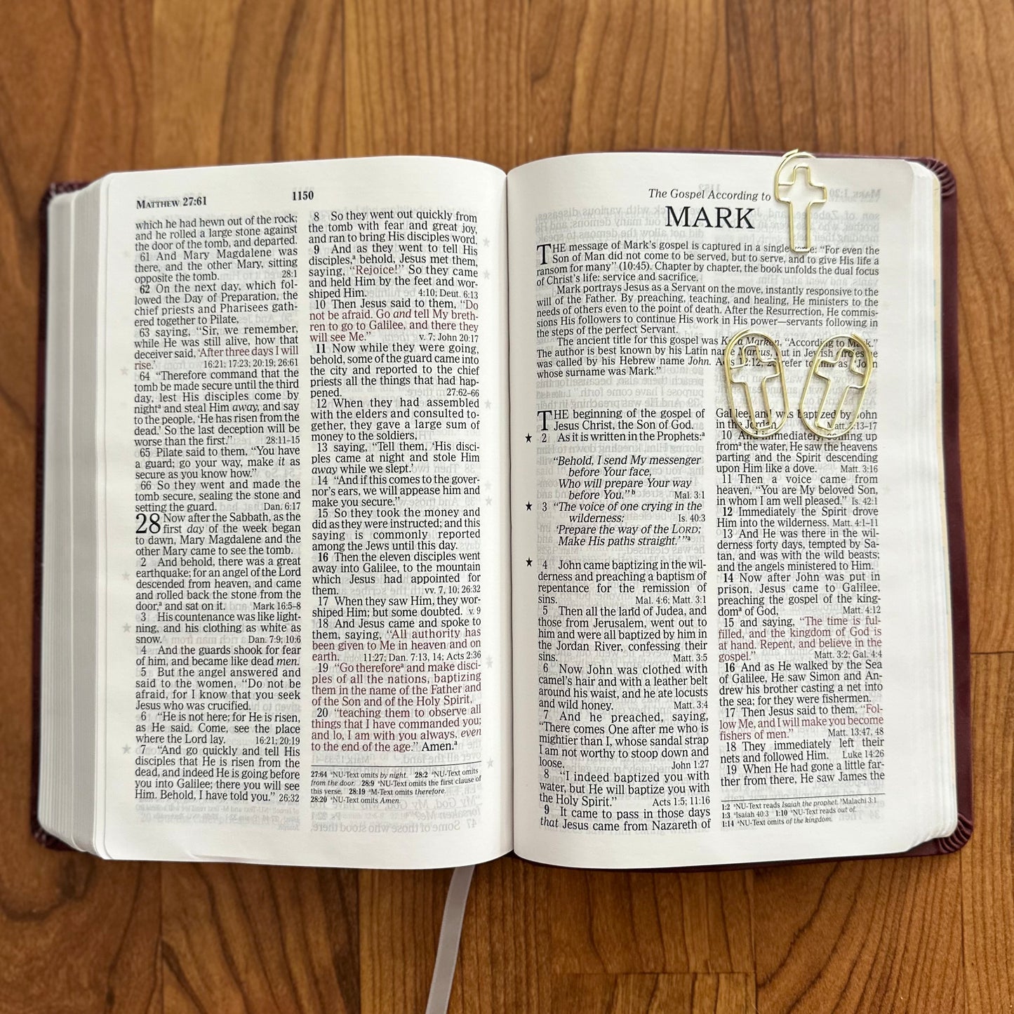 Gold Cross Paper Clip