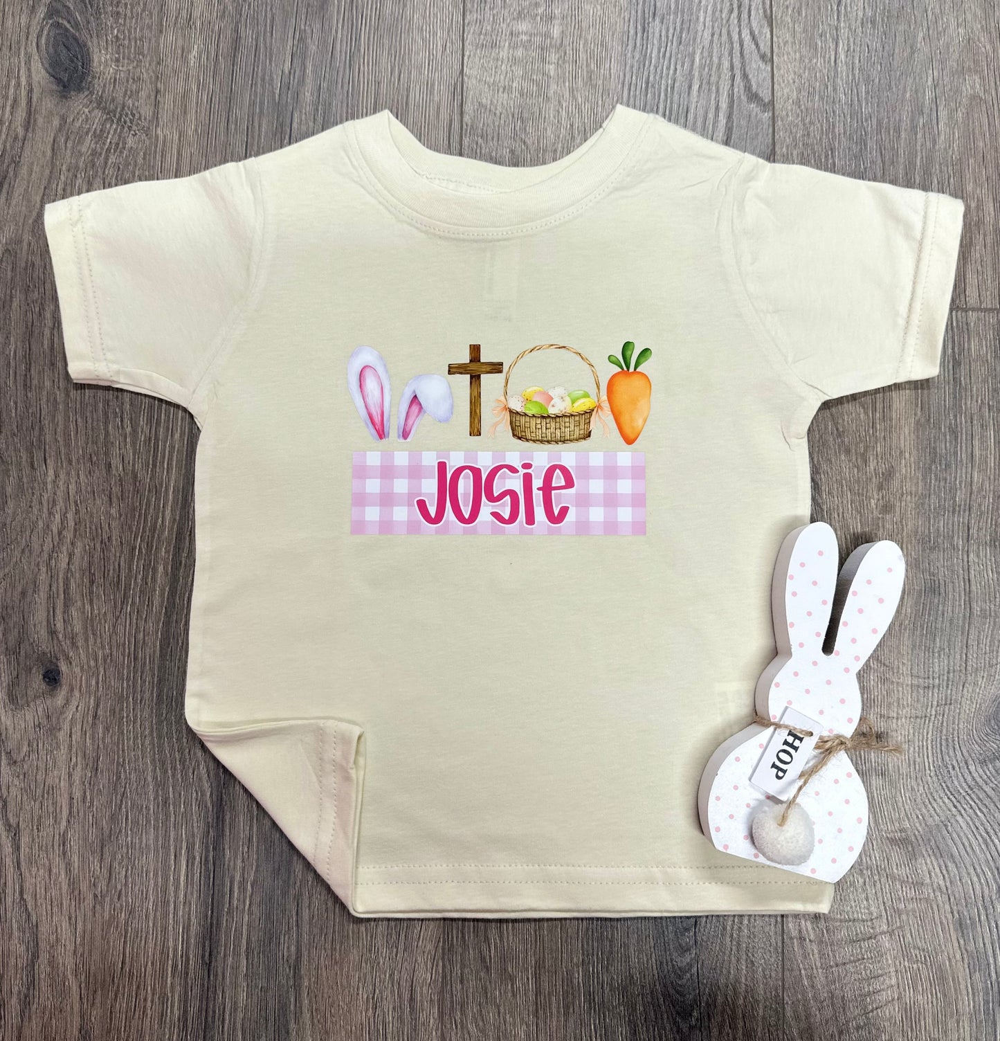Girls Easter Name Plate Short Sleeve