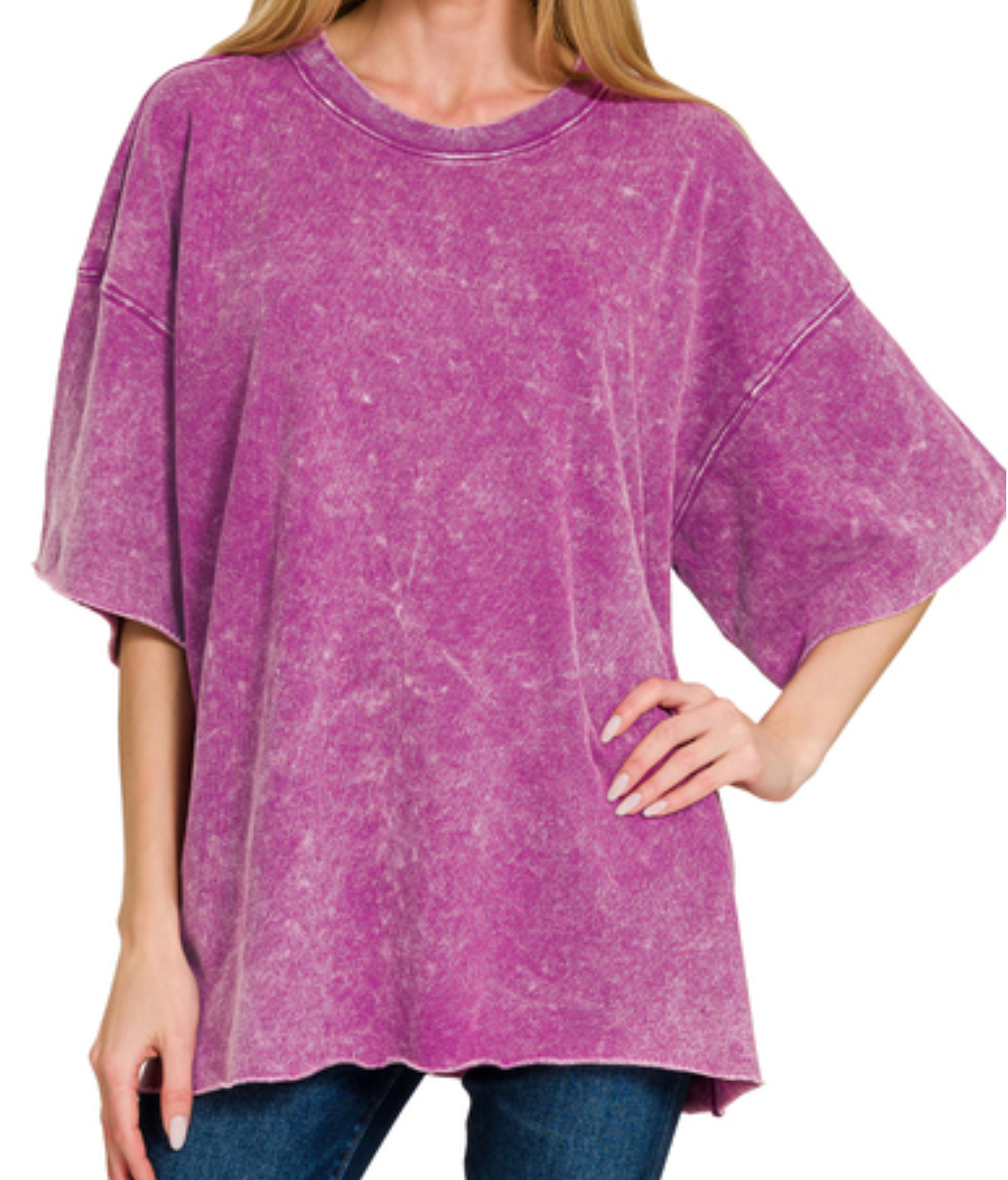 Zenana Acid Wash Oversized Tee