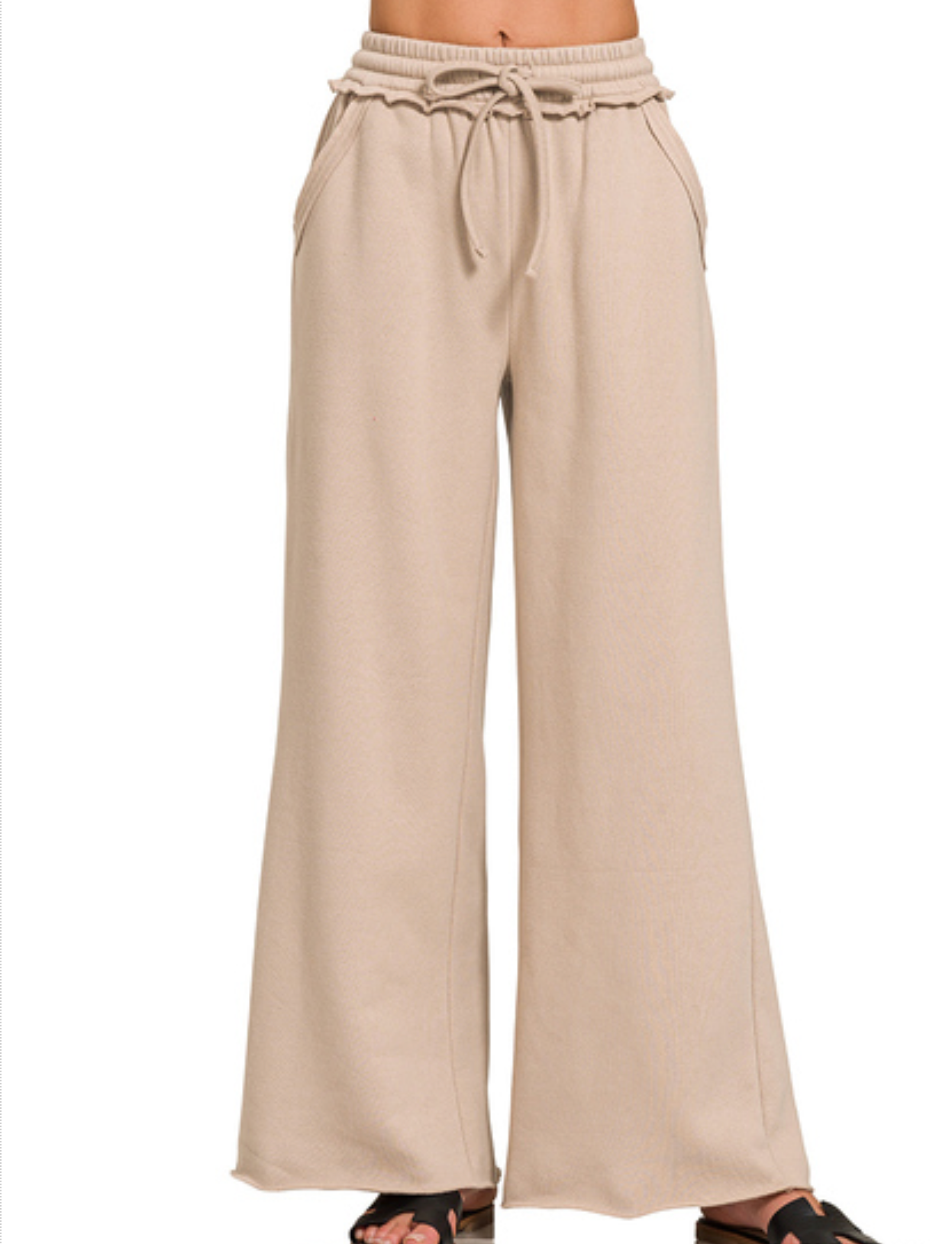 Zenana Exposed Seam Fleece Sweatpants
