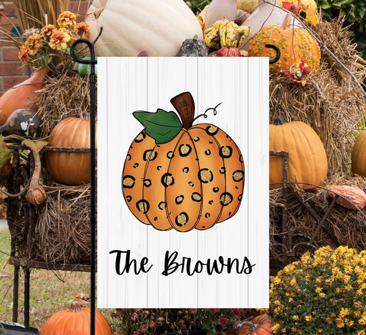 Leopard Pumpkin Garden Flag