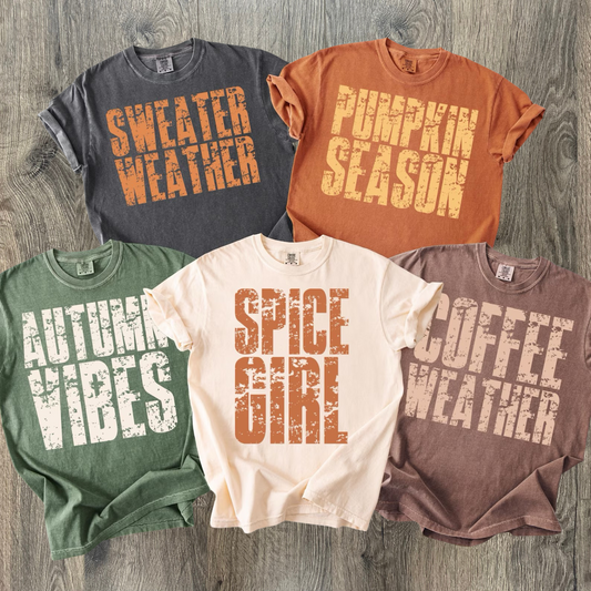 Distressed Fall Short Sleeves