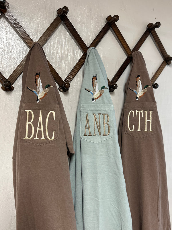 Embroidered Mallard & Monogram Short Sleeve