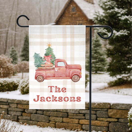 Christmas Truck Garden Flag