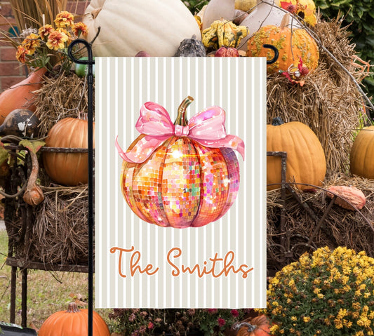 Disco Pumpkin Garden Flag