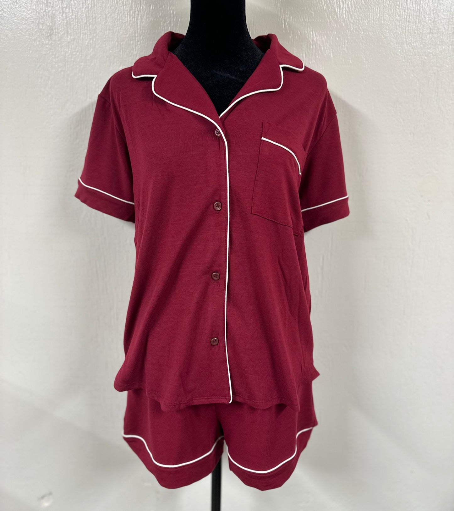 Zenana Short Sleeve Pajama Set