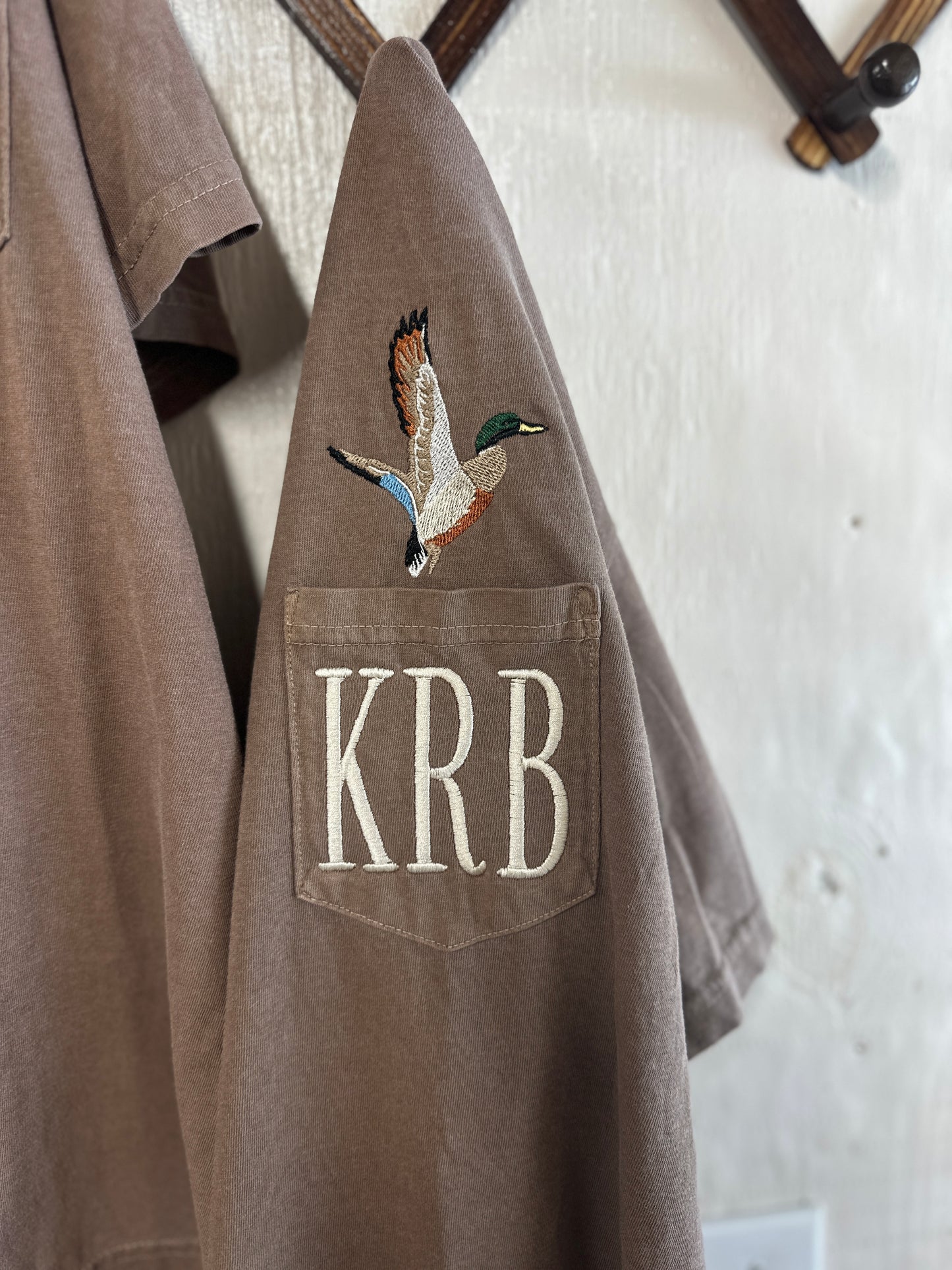 Embroidered Mallard & Monogram Short Sleeve