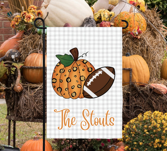Pumpkin & Football Garden Flag