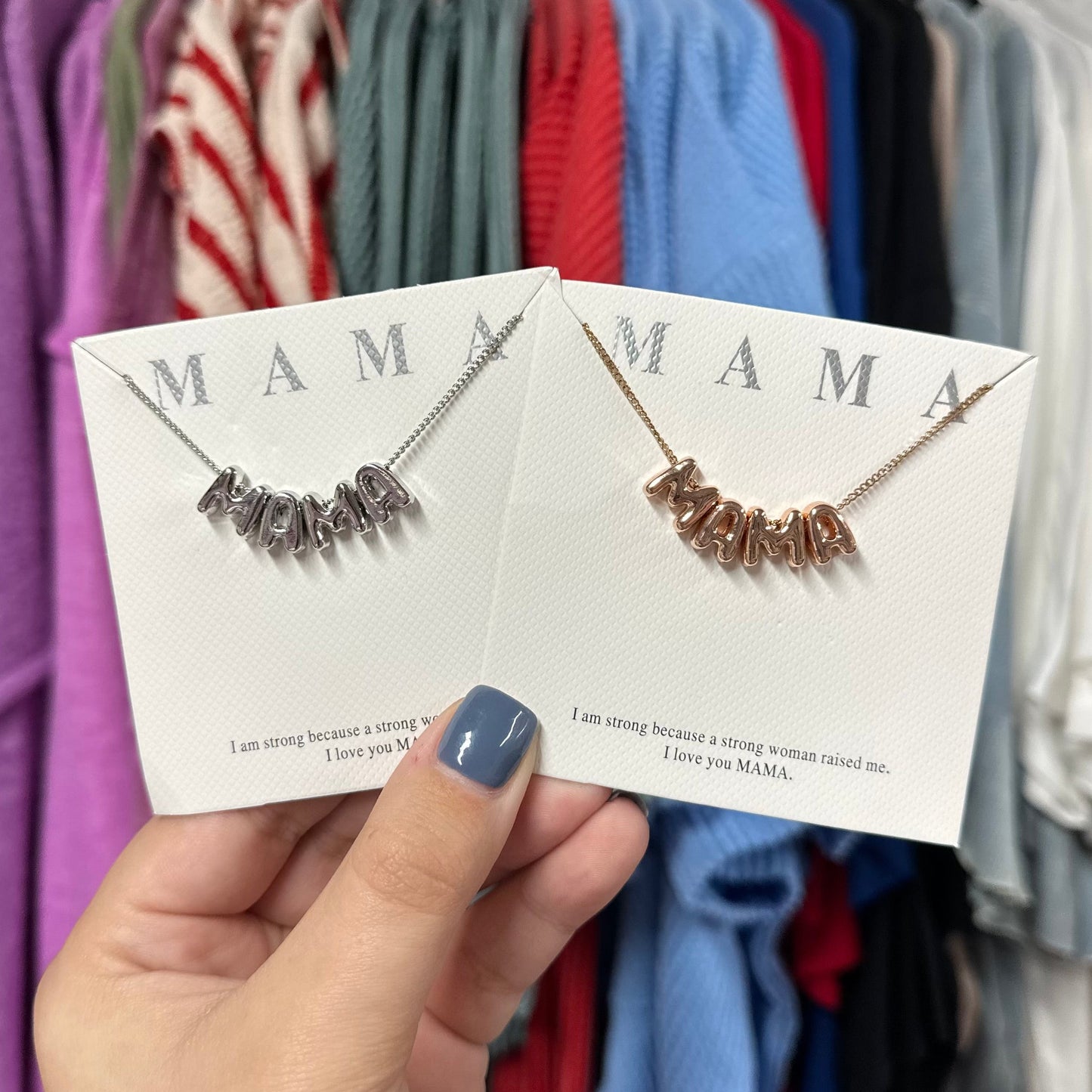 Bubble Letter Mama Necklace
