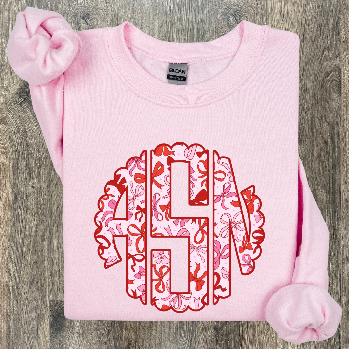 Pink & Red Bows Monogram Shirt