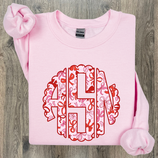 Pink & Red Bows Monogram Shirt