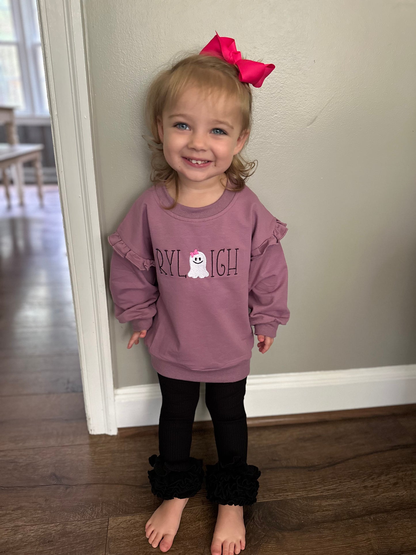 Ghost Name Ruffle Sweatshirt