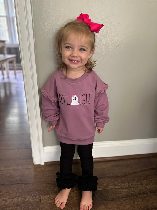 Ghost Name Ruffle Sweatshirt