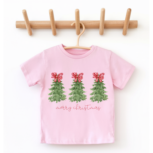 Bows & Trees Merry Christmas Short Sleeve