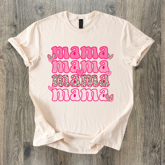 Pink & Leopard Mama Short Sleeve