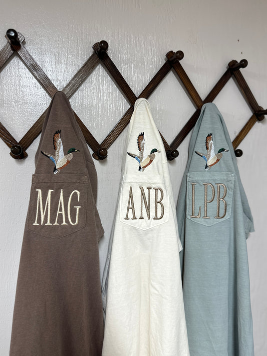 Embroidered Mallard & Monogram Short Sleeve
