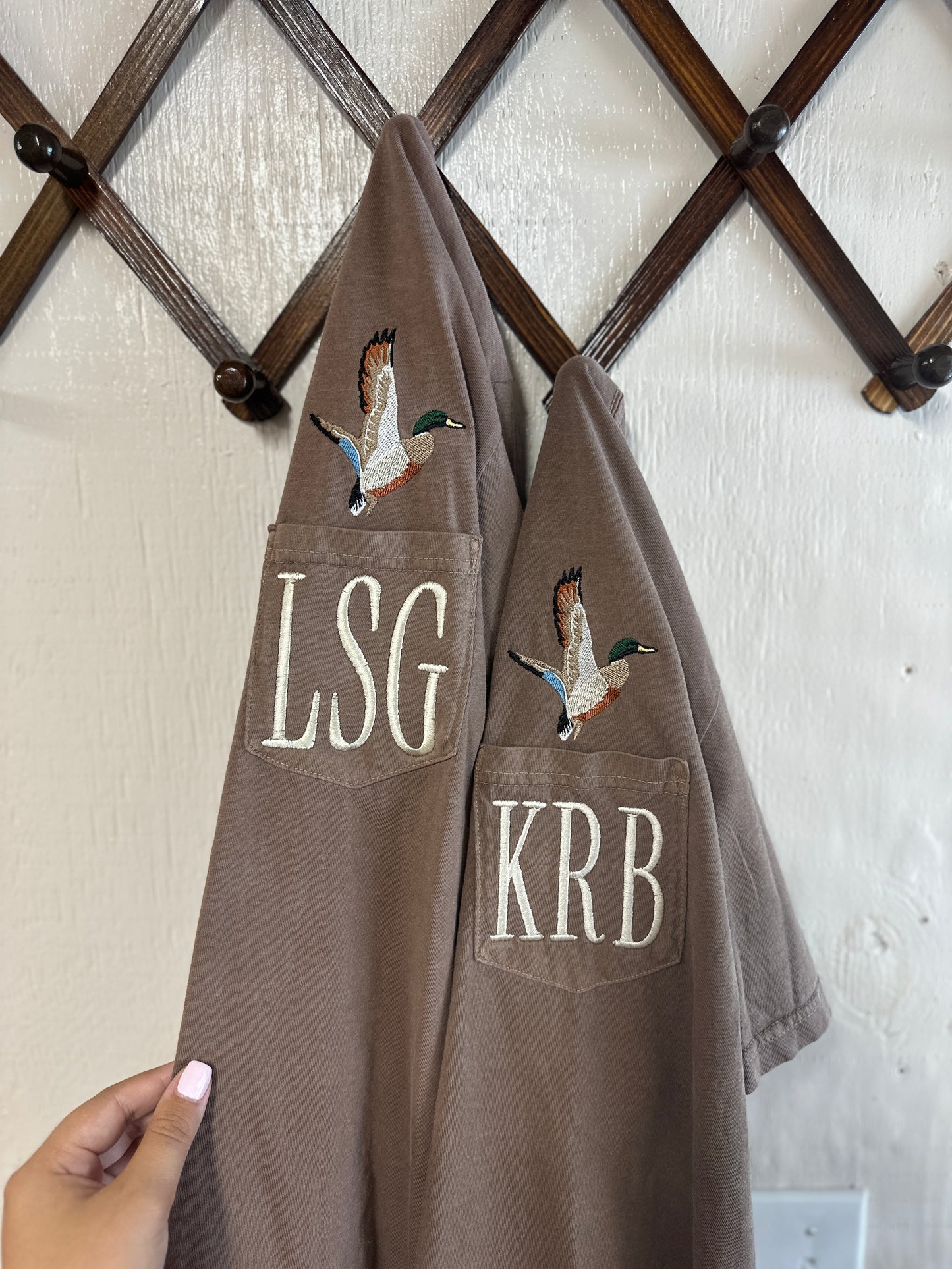 Embroidered Mallard & Monogram Short Sleeve