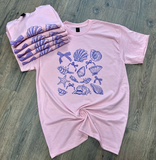 Purple Seashells Short Sleeve
