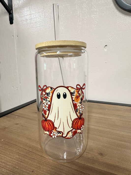 Preppy Ghost Beer Can Glass