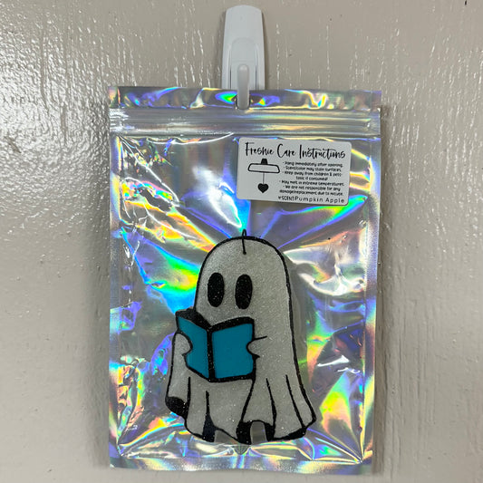 Ghost Reading Book Car Freshie