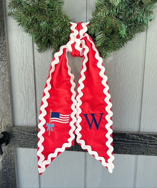 Embroidered Patriotic Wreath Sash