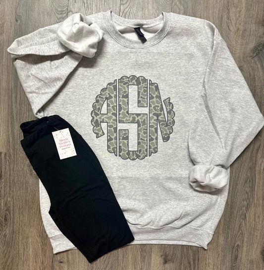 Old School Camo Monogram Sweatshirt