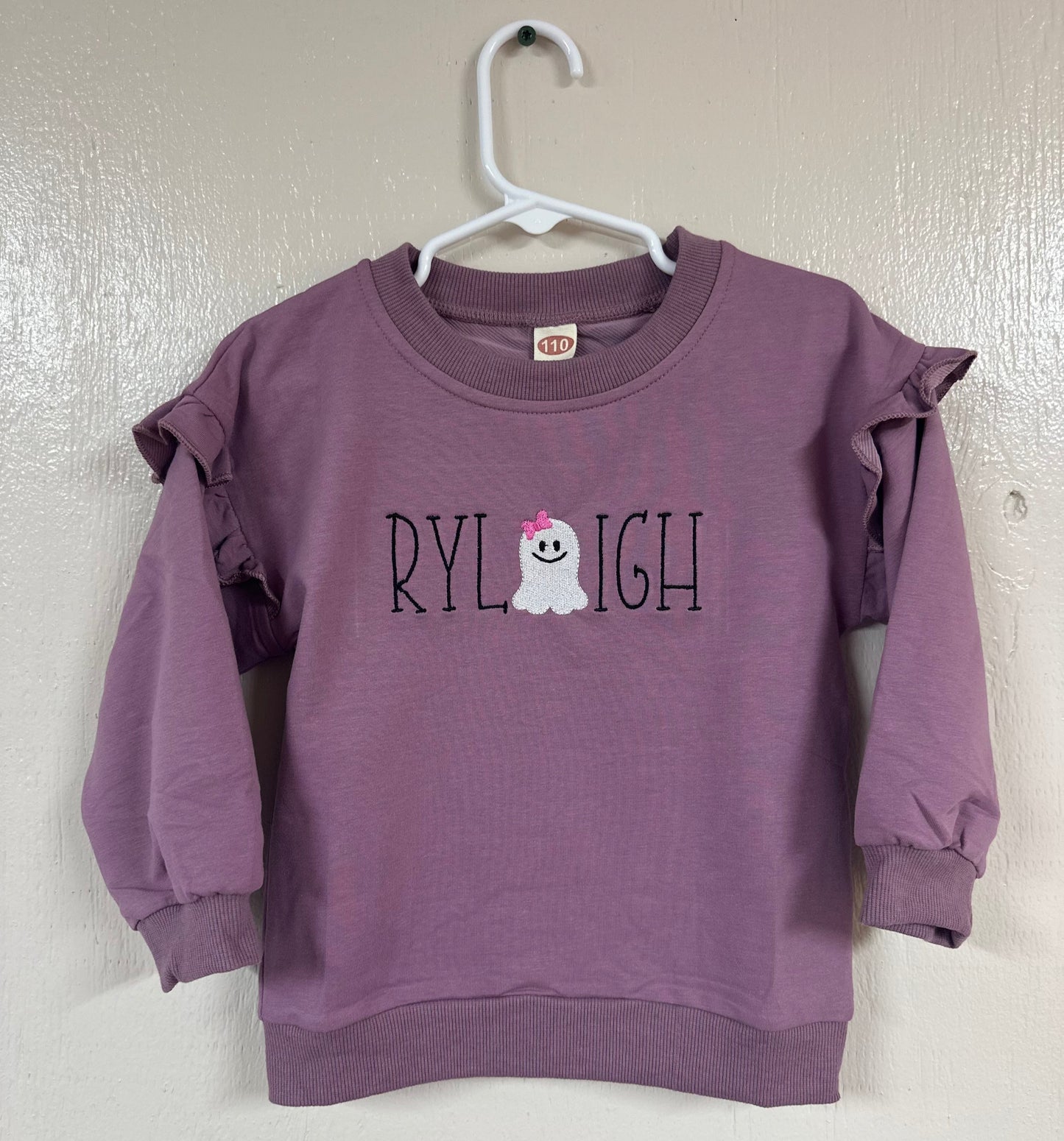 Ghost Name Ruffle Sweatshirt