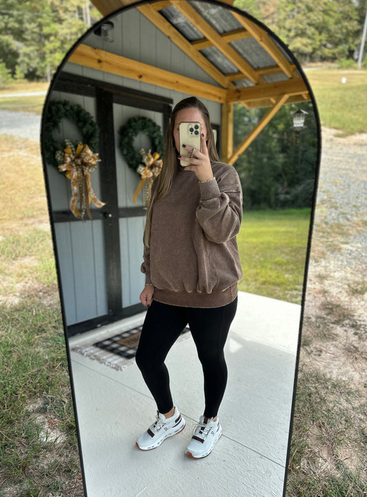Zenana Acid Wash Pullover