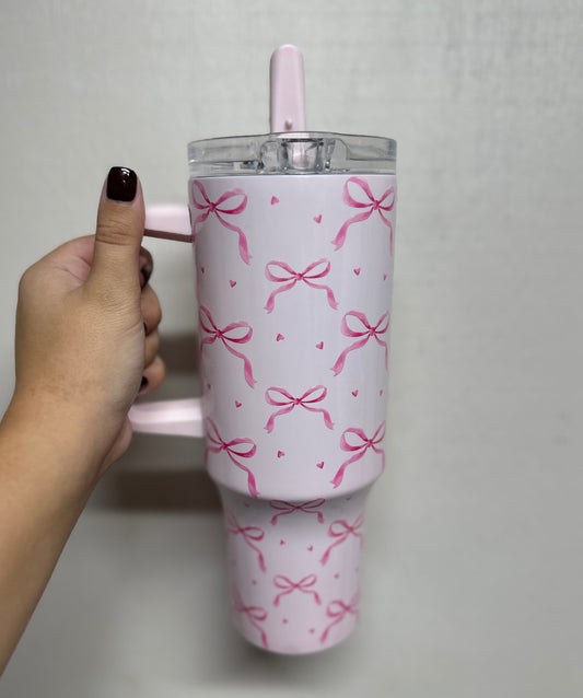Pink Bows Tumbler
