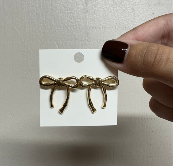 Gold Bow Studs