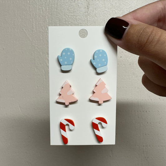 3-Pack Christmas Studs
