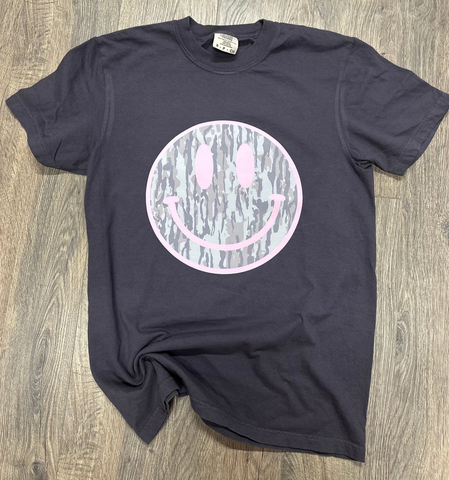 Camo Smiley Face Short Sleeve