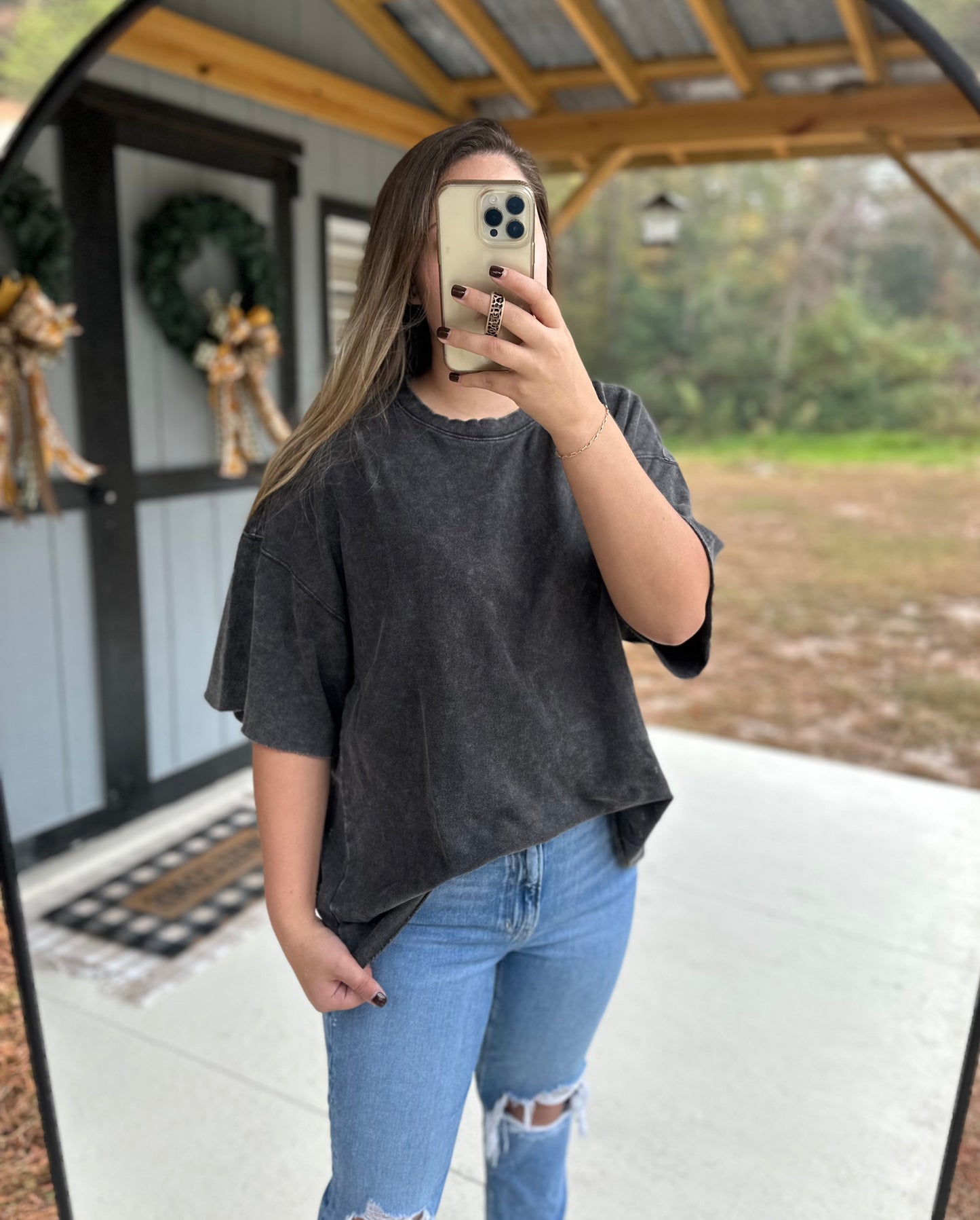 Zenana Acid Wash Oversized Tee