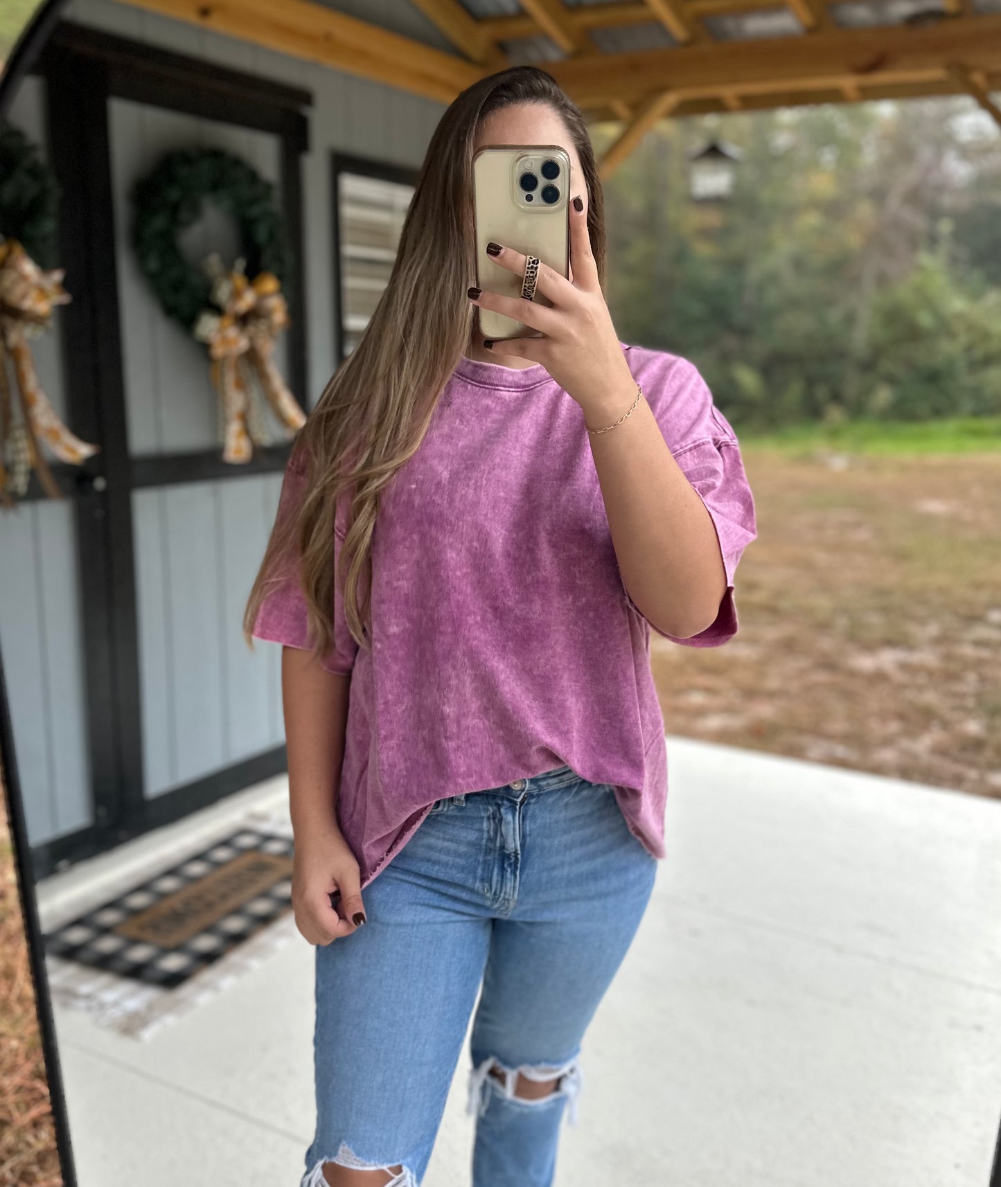 Zenana Acid Wash Oversized Tee