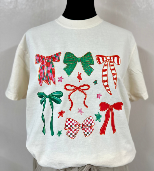 Christmas Bows Short Sleeve