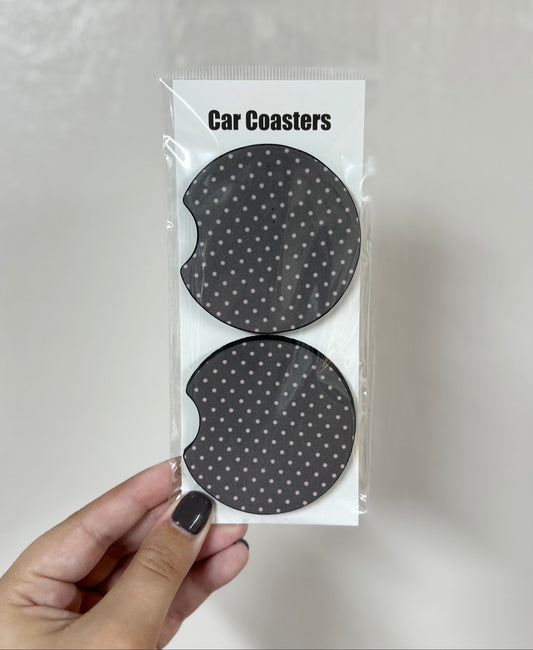 Brown Dotted Car Coasters
